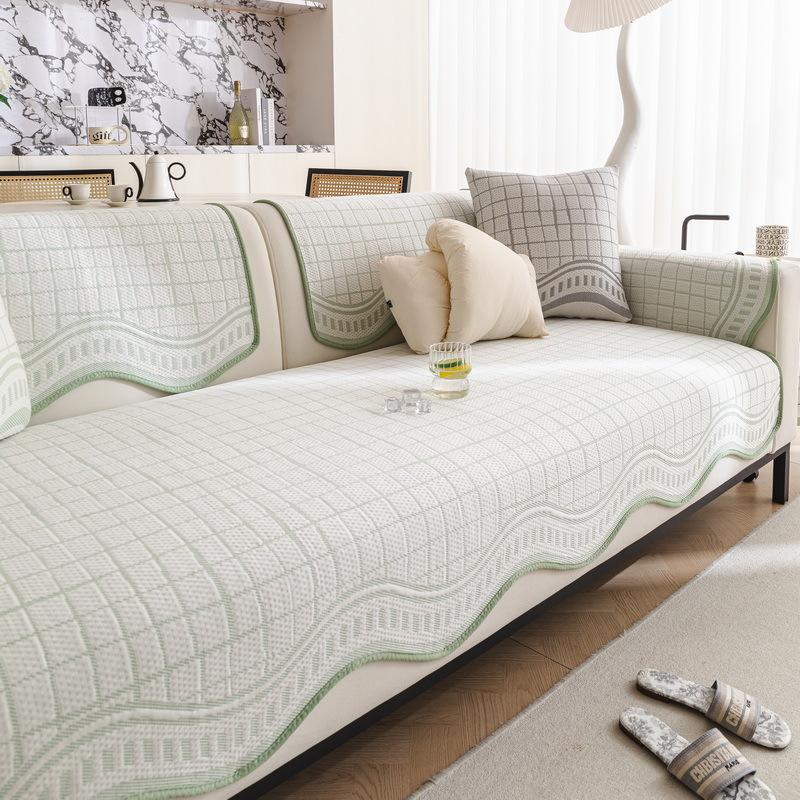 Summer sofa cushion  new ice silk straight row sofa mat seat cushion advanced cooling sofa cover cover cloth