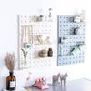 Wall-Mounted White Pegboard Storage Rack - No-Punch Installation for Kitchen, Living Room, or Dorm