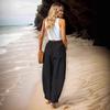 Women's Casual Pants Vacation-style Elastic Waist Work Bag