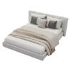 1/20 Miniature Double Bed Model Figurine with Realistic Detailing and Bedding Dollhouses Bedroom Furniture Project Decors