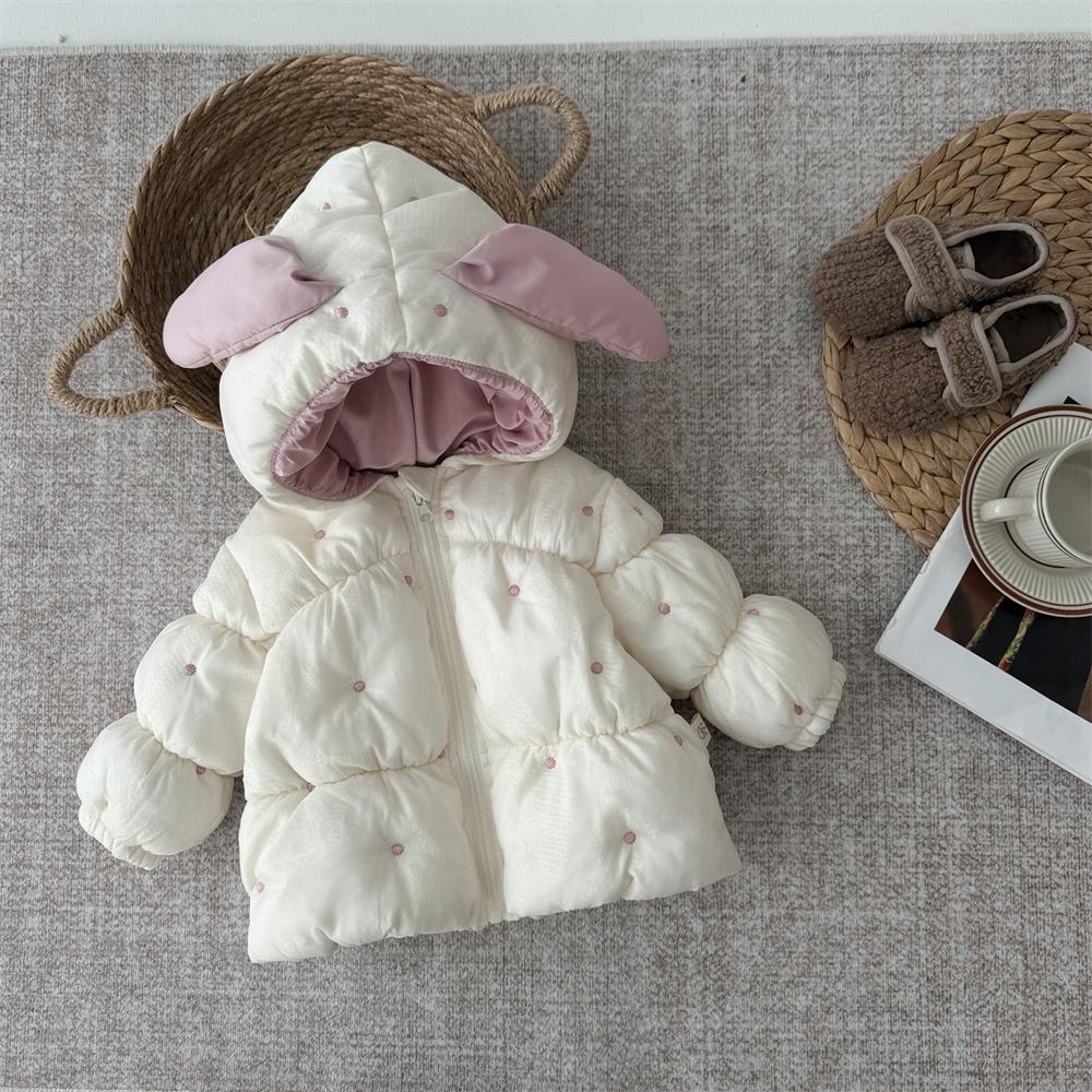 Baby Winter Female Baby Korean Version Bobo Point Warm and Comfortable Thick Cute Baby jumpsuit