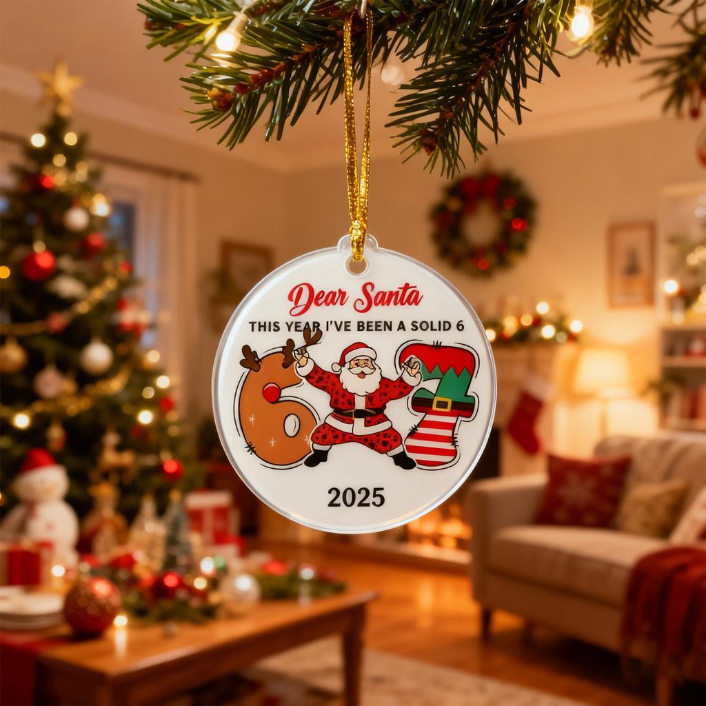 Acrylic Christmas Ornaments, Fun Number Tidbit Ornaments, Pendants