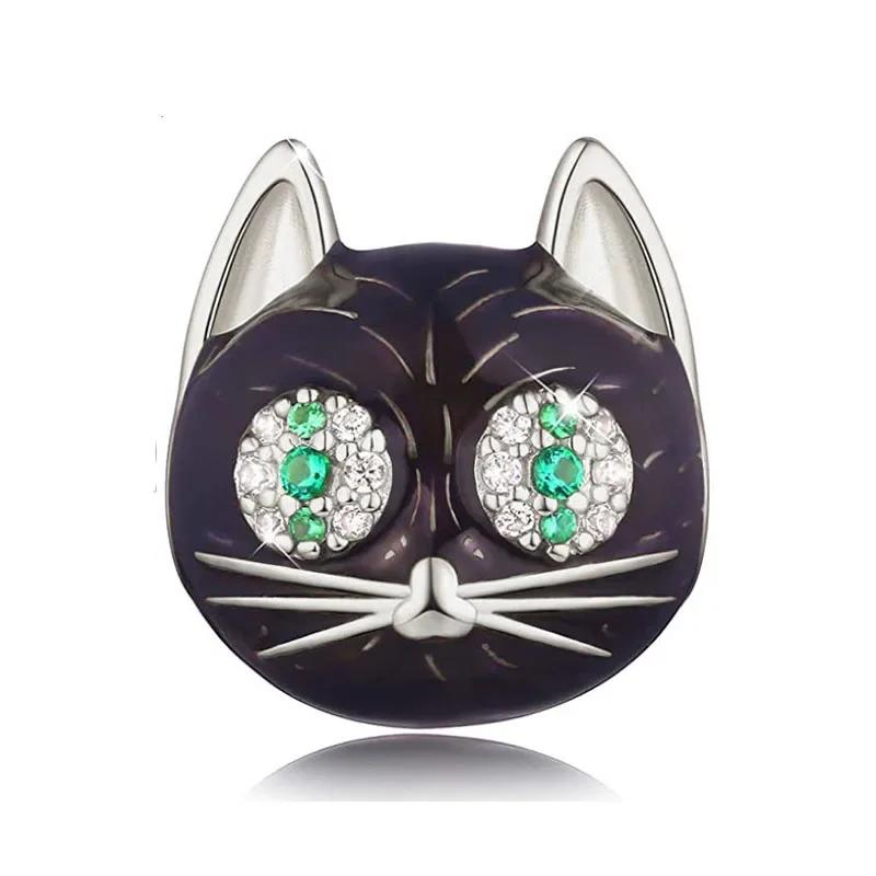 925 Silver Bat Witch Pumpkin Scream Skull Spider Moon Bead Fit Pan Charms Bracelet For Making Women Halloween Berloque