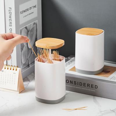 Household Creative Press-type Toothpick Box Large-capacity Grid Toothpick Tube Simple Personality  Toothpick Storage Tube