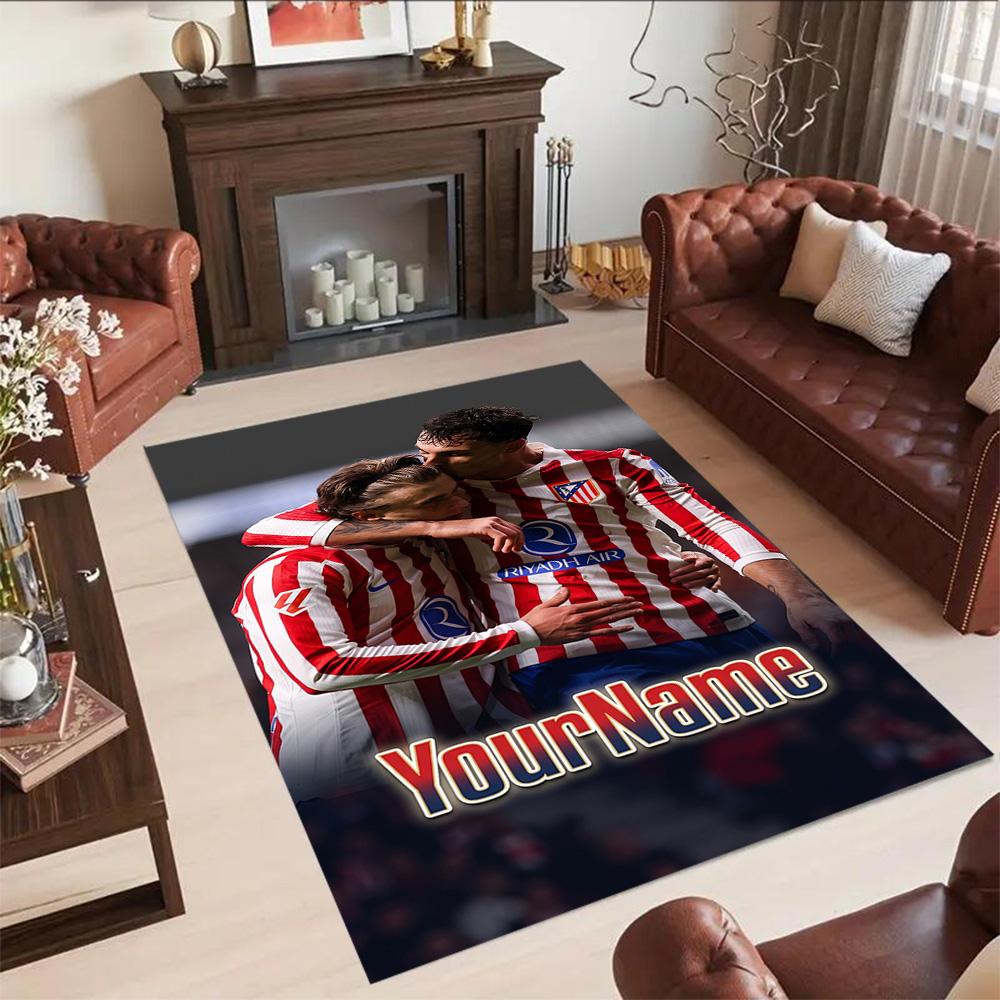 Atletico Madrid Customizable Name Floor Rug Office Rug Design for Bedrooms Outdoor Dormitory Decorate room Anti-slip Rug Decorate Offices