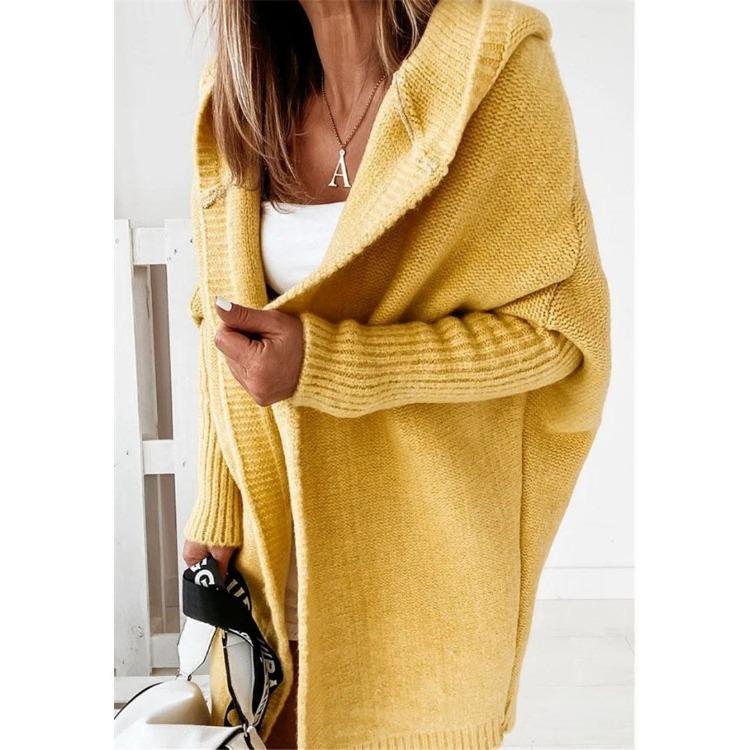 European American Knitted Bat Sleeves Cardigan Sweater Autumn Winter Fashion