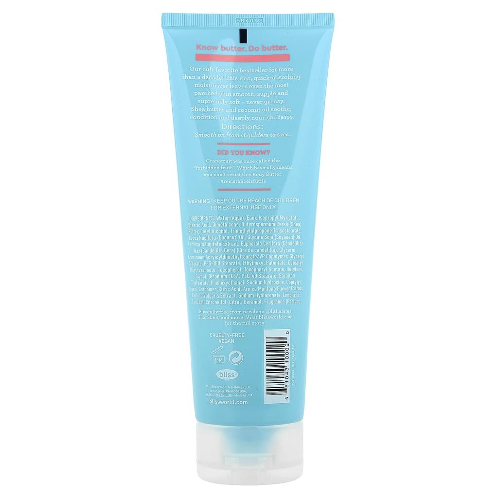 Bliss, Burro Corpo, Pompelmo & Aloe, 200ml (6,7 once fluide)