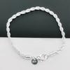 925 Silver Twisted Rope Bracelet 4MM Unisex Chain Fashion Jewelry for Women Men High Quality Durable