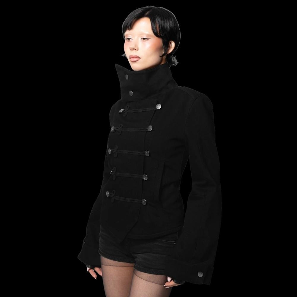 Giacca Corta Stile Napoleon Slim Fit Cappotto con Collo Rialzato Moda Cappotto Stile Corte Ottenuto