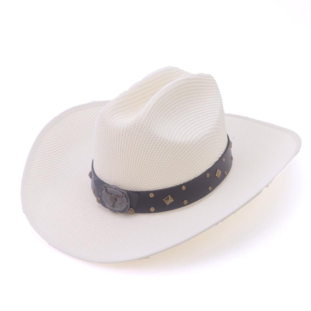 Summer Men's and Women's Beach Hats Hard One-word Denim Straw Hats European and American Style Big-brimmed Top Hats