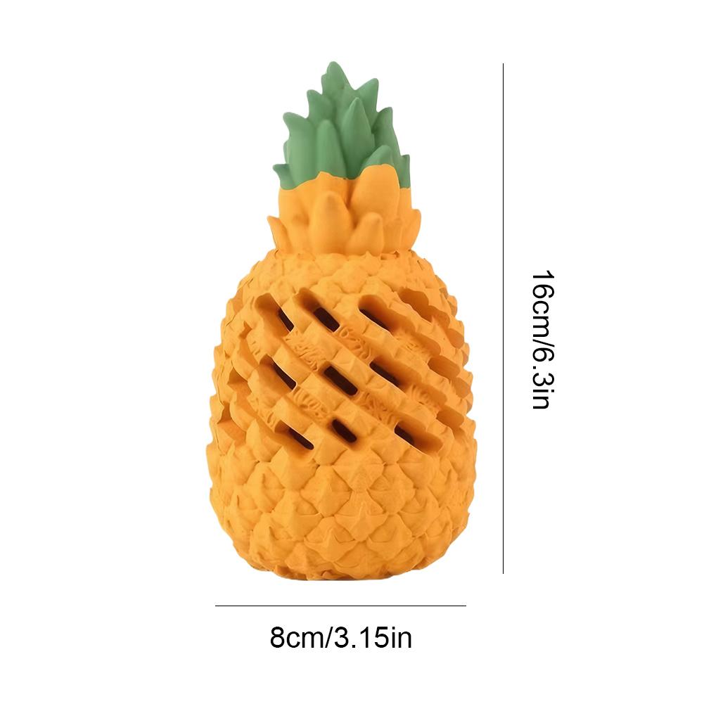 Yellow Pineapple Dog Chew Toy Reusable Dog Cat Toy Teething Chew Ball Rubber Interactive Toy Dental Clean Puzzle Toy Pet Supplie