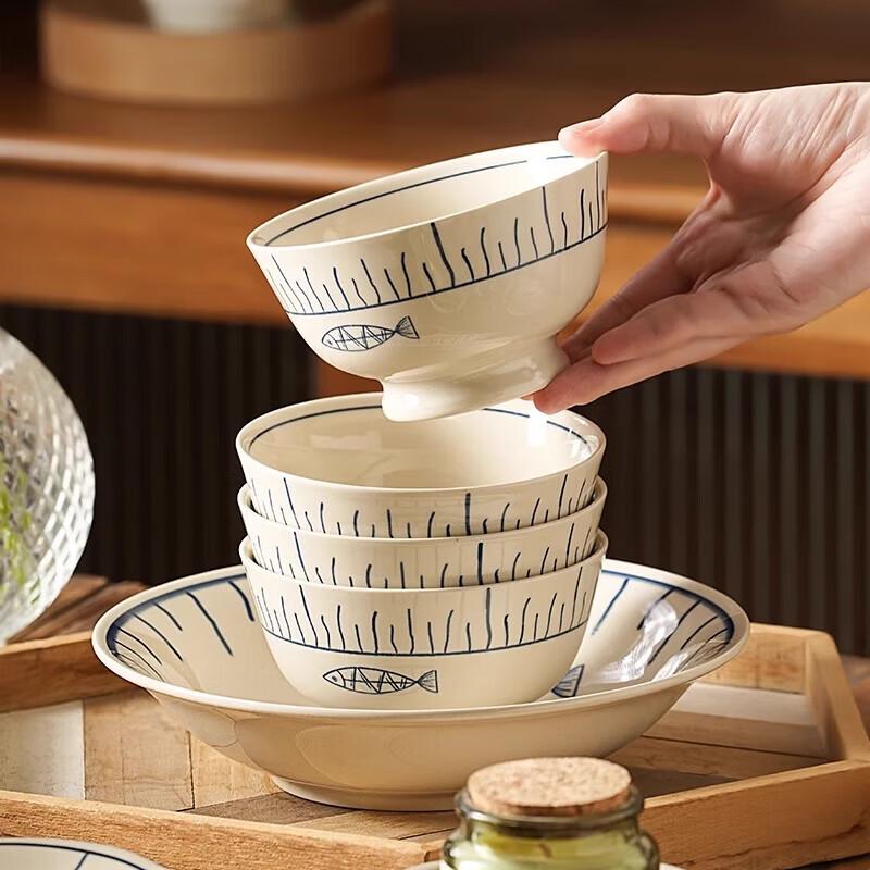 ZISIZ Japanese Style Ceramic Hand-Painted Serving Plates