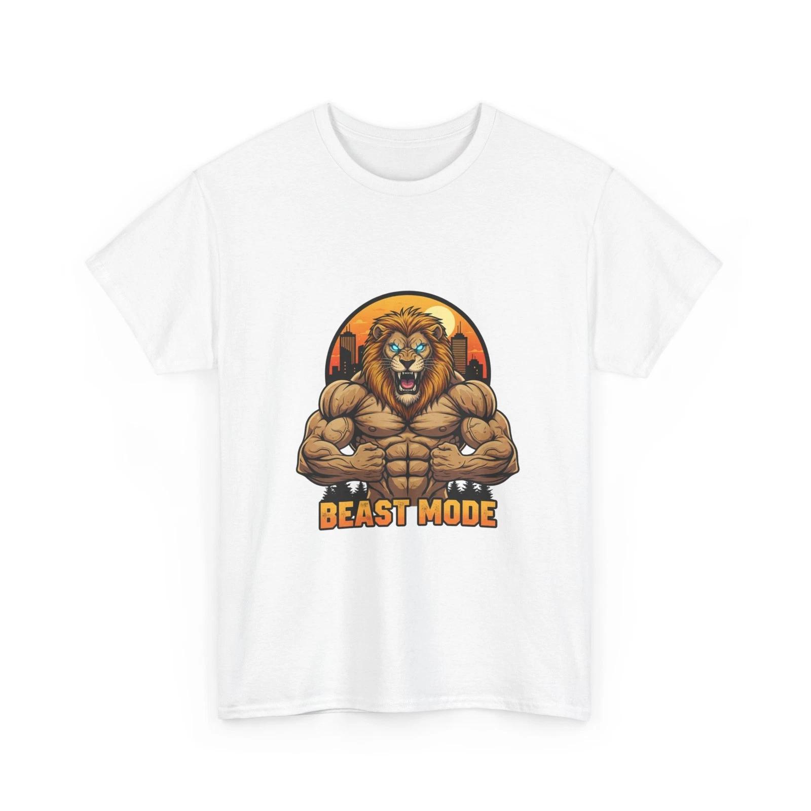 Beast Mode Lion graphic tee | T-Shirt, Fitness Gym Apparel, Quality Cotton, Lion S