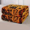 Traditional-Style Hocus Pocus Themed Flannel Throw Blanket, Machine Washable, All-Season Stain-Resistant Bedding with Pumpkin