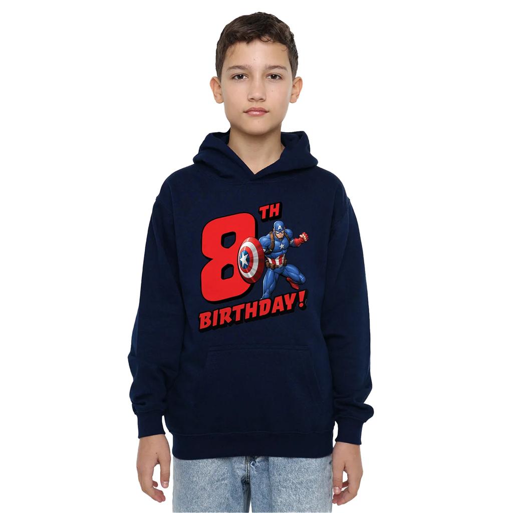 Captain America Childrens/Kids 8th Birthday Pull Over Hoodie