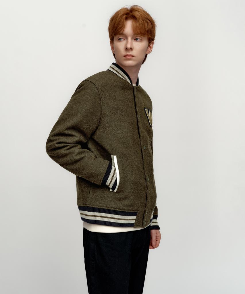 Solew W Wappen Varsity Jacket_Khaki