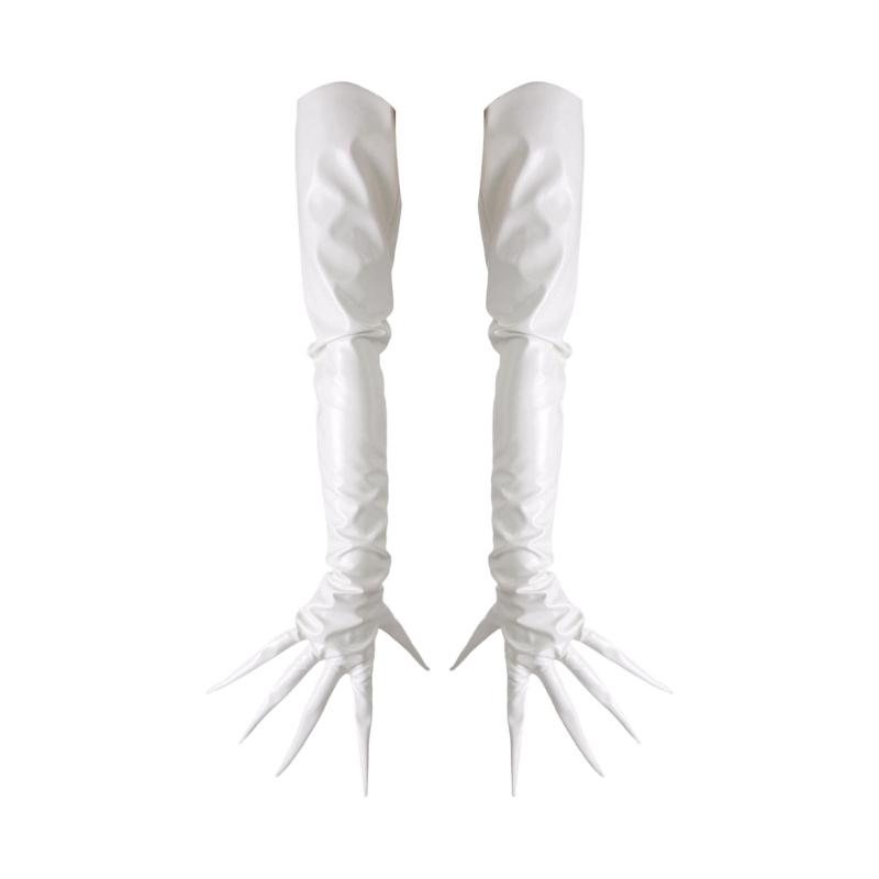 Long Finger Enamel Leather Gloves For Cosplay Event Nails Protection Costume Accessories Arm Sleeves for Halloween Party