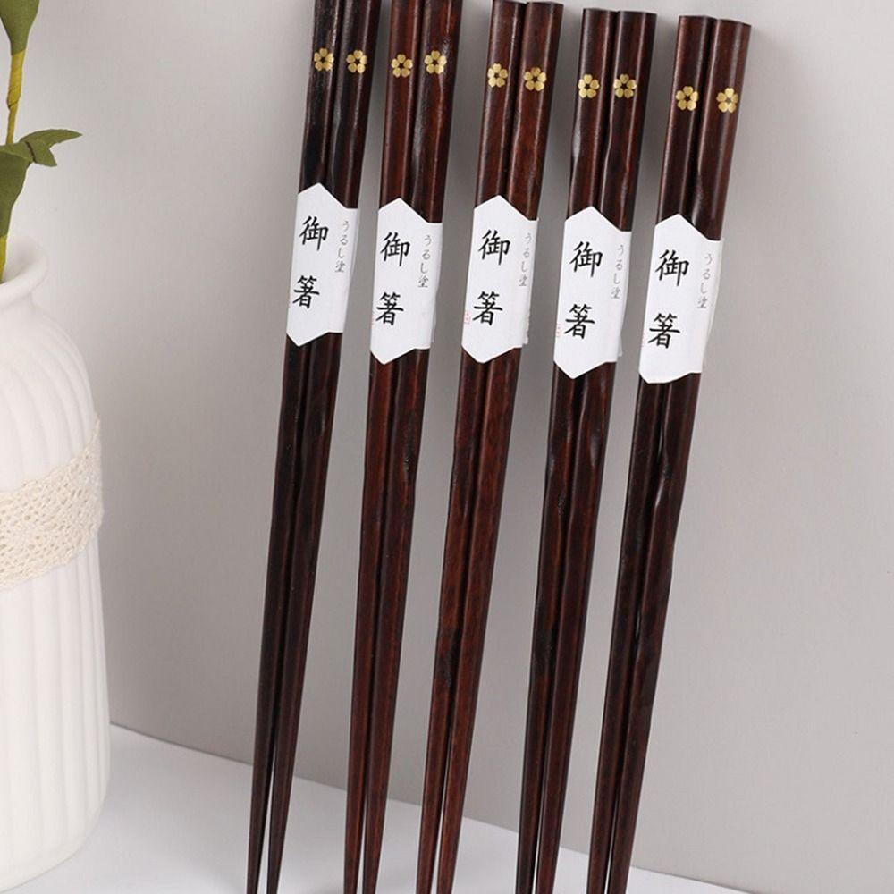 Elegant Rustic Reusable Plum Blossom Pattern Chopsticks Flatware Tableware Kitchen Utensils
