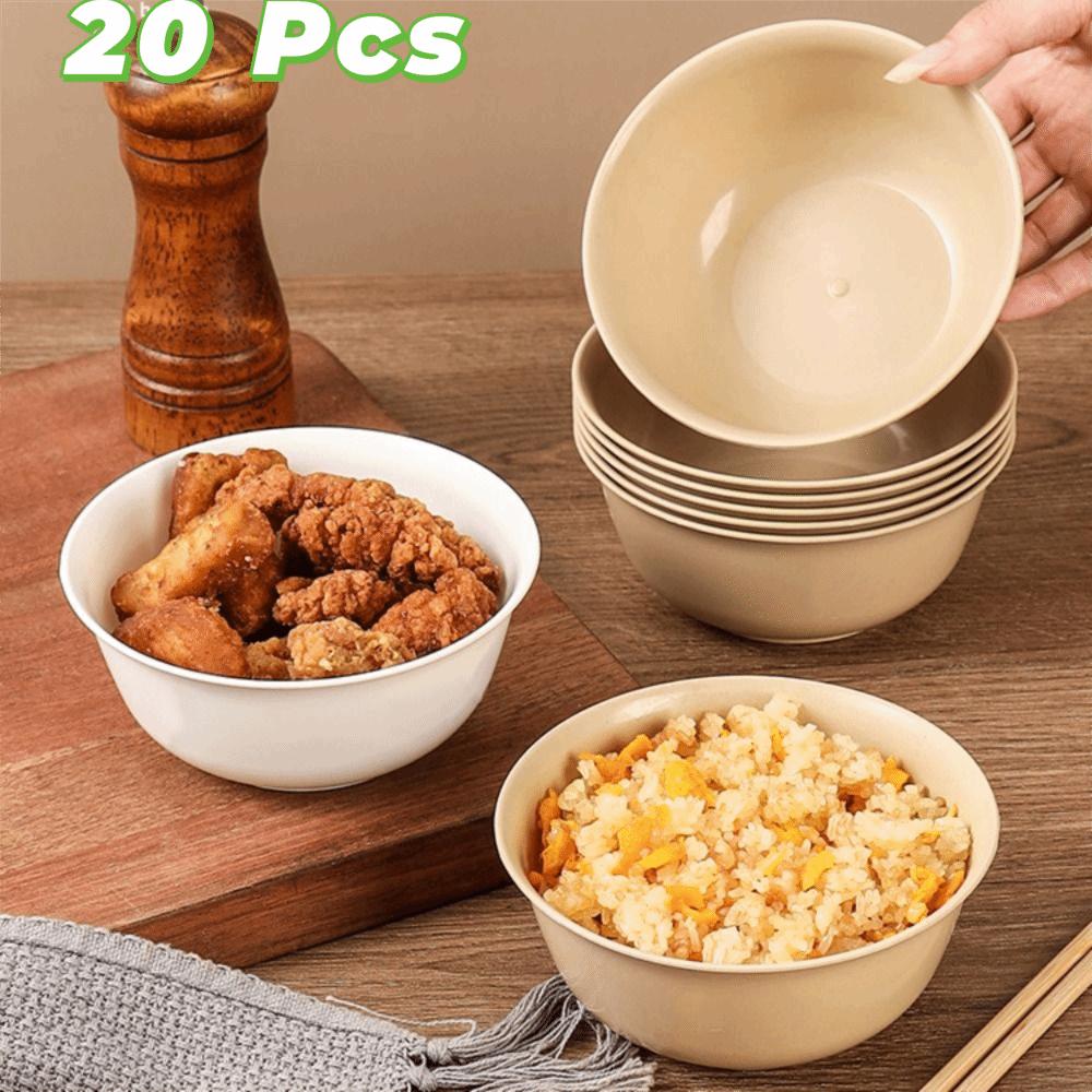 20PCS Heat-Resistant Party Bowl Rice Husks Picnic Bowl Ice Cream Bowl Fruits Bowl  Outdoor