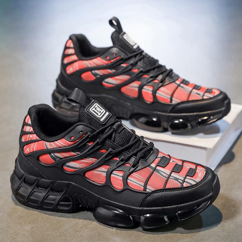 

Мужские спортивные кроссовки больших размеров 45 - Дышащая плетеная сетка, Повседневная обувь, Легкая обувь с амортизацией из ТПУ для улицы/спортзала 45 красный