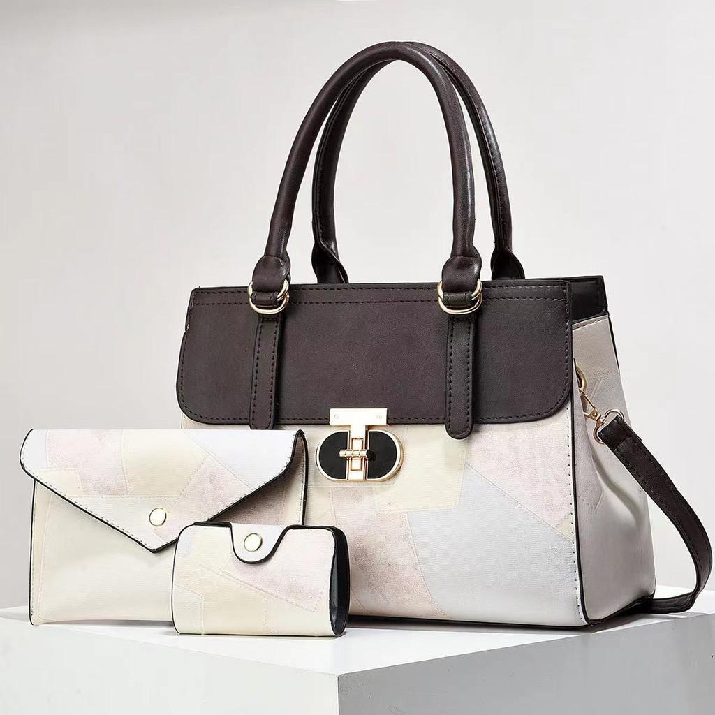 Trendy Color Block Stitching Mother And Child Crossbody Bag With Spacious Design