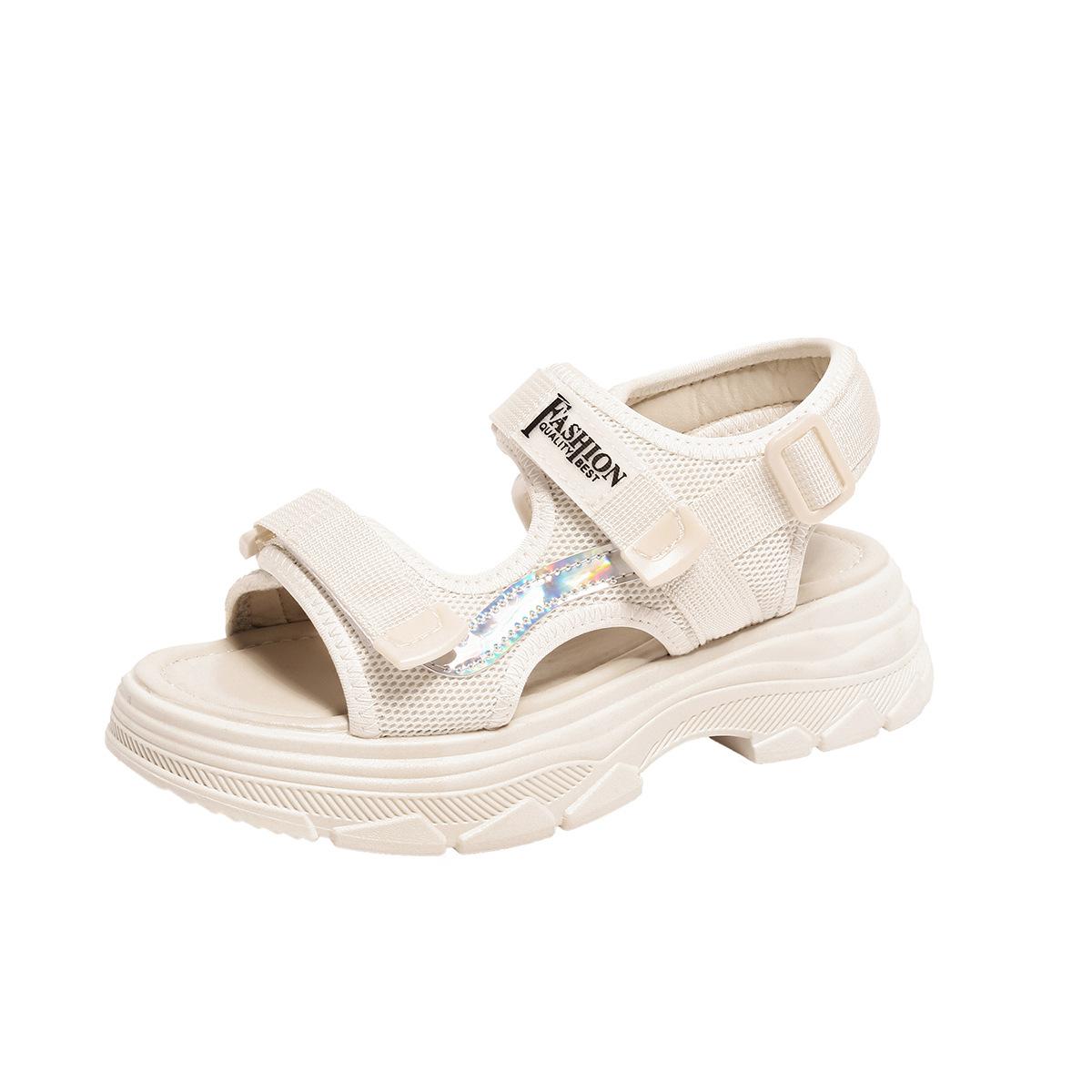 

Fashion sports mid-heel sandals women s 2025 summer new outer wear muffin platform sandals casual open-toed beach shoes 38