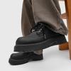Derby shoes men's platform heightening Martin boots black big head round head commuting cleanfit tooling casual leather shoes