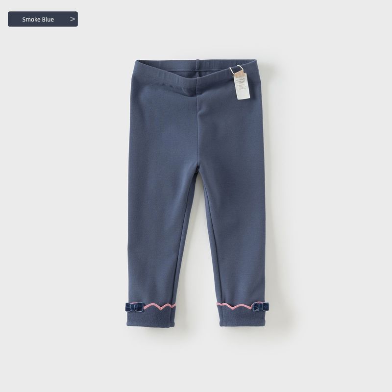 David Bella Girls  Leggings Children s Pants 2026 Spring New Style Baby Casual Elastic Tight Pants Long Pants Smoke Blue [Ready in Stock] 110