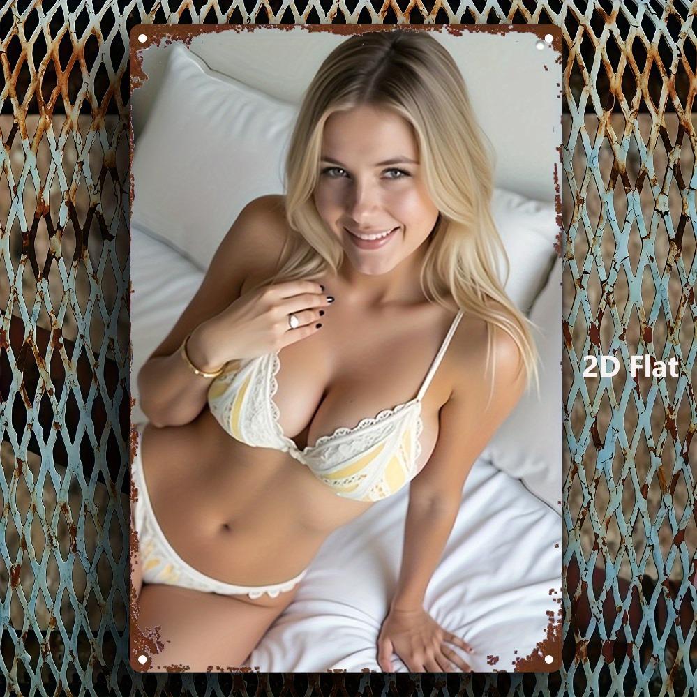 JIT Vintage Sexy Beauty Metal Wall Art 8x12 Inch - Durable 2D Decorative Plaque for Home Kitchen Bar Garden Farmhouse