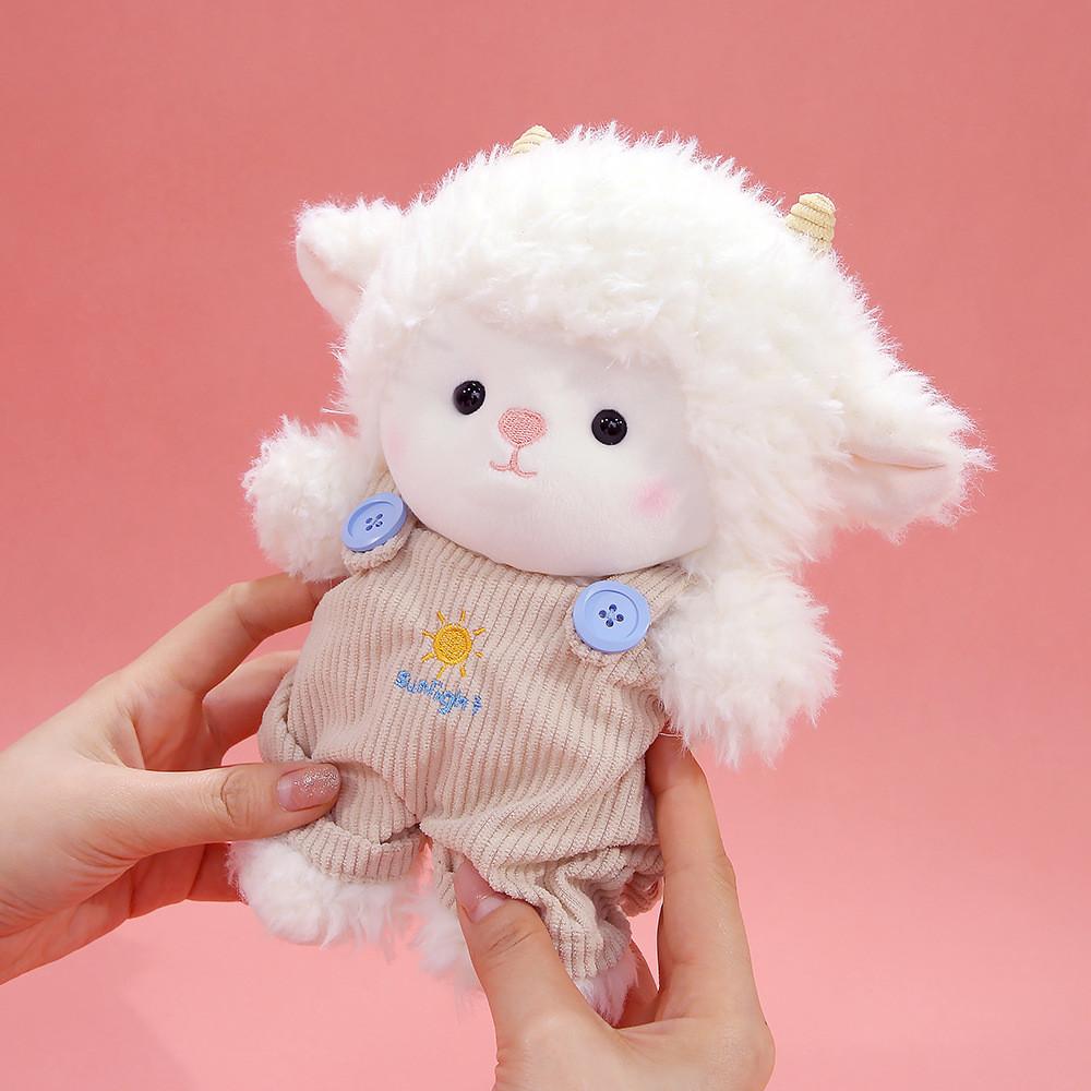 Plush Sheep Dressup Doll With Bow For Childrens Gift And Playtime
