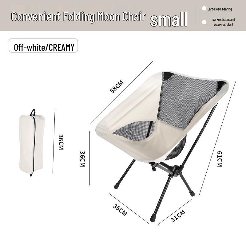 Portable Outdoor Moon Chair with Breathable Mesh Backrest – Folding Chair for Fishing, Art, and Beach Picnics