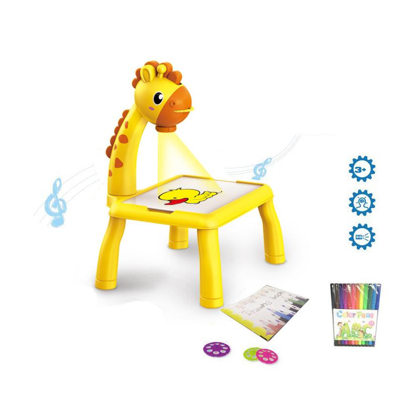 Kids Early Education Led Projector Drawing Table Toys Children Arts Painting Board Desk Mini Doodle Whiteboard Girl Gifts