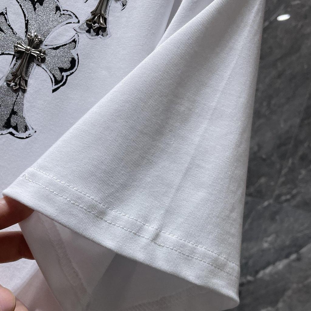 8937 CHROME HEARTS 2026 Summer New High Quality Cotton Round Neck Loose Large Size Men's and Women's T-shirt Couple T-shirt