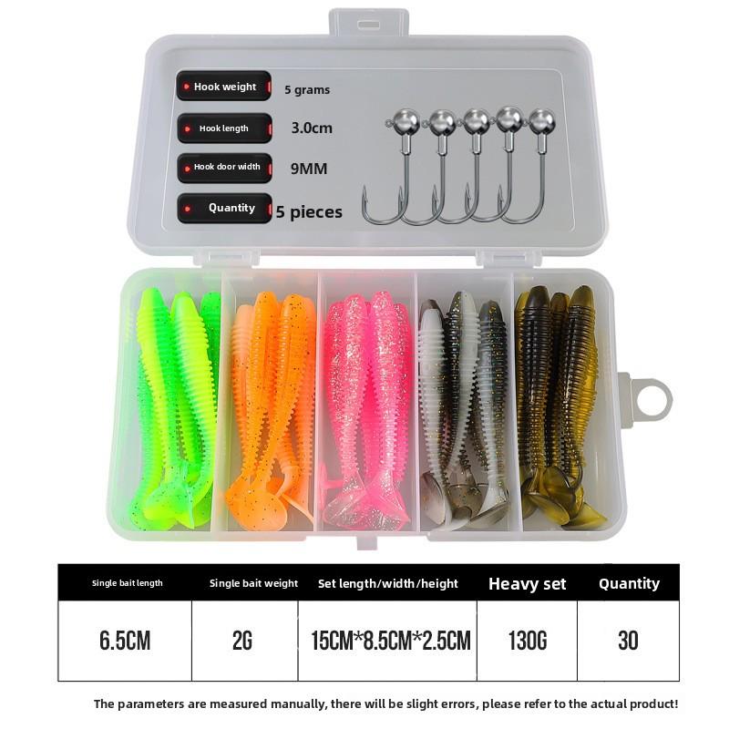 Lure Bait Bionic Two-tone Spiral Soft Fish Set8Only for Mandarin Fish and Mandarin Crappie Universal Boxed Fishing Bait