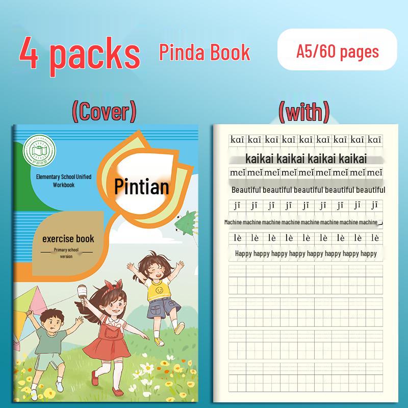 Tian Zi Ge Pinyin & Writing Practice Notebook for Elementary & Kindergarten Students