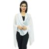 Frauen indische Chunni Chiffon-Mischung lange Pom Fransen Dupatta Schals Damenmode