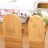 2pcs Nature Bamboo Desktop Organizer Bookends Book Ends Stand Holder Shelf Bookrack