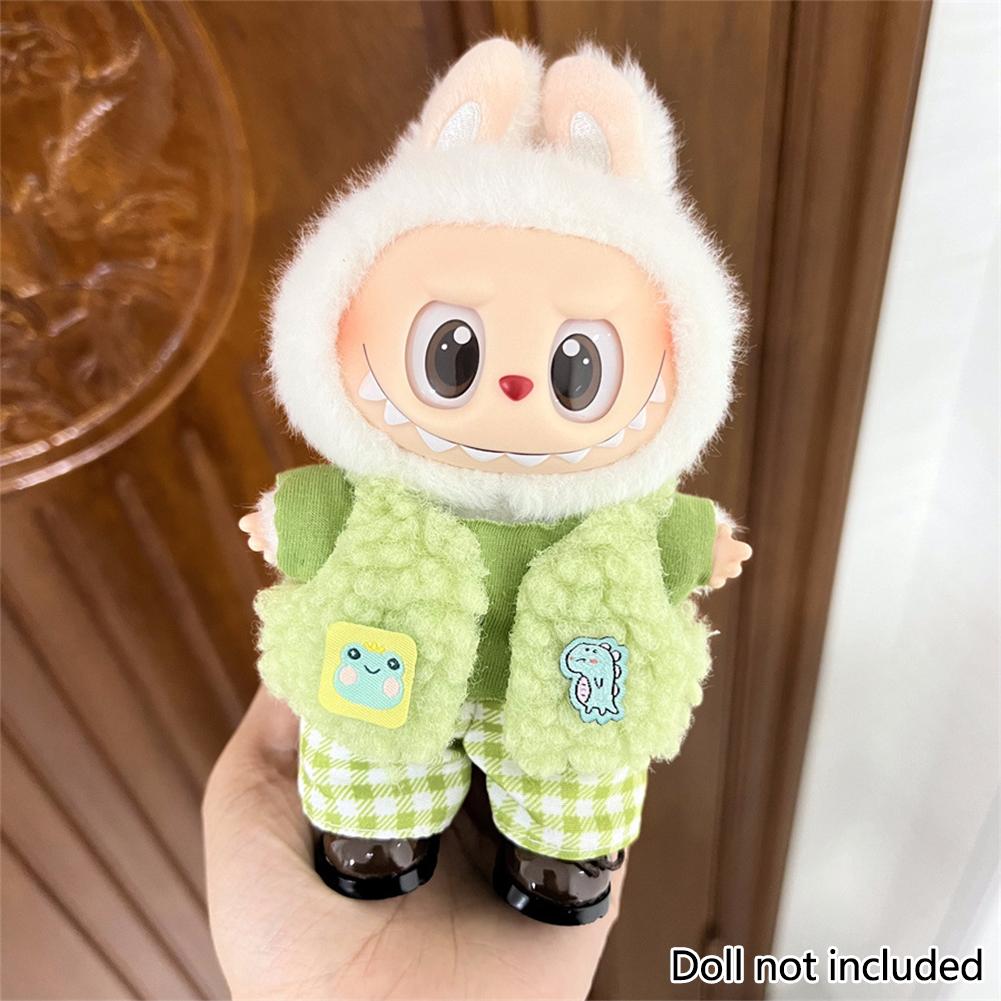 For 17cm Labubu Doll Clothes Fashion Clothes Hoodies Dresses Doll Clothes Color Match Shirts Dolls Accessories Cute Decoration Little Clothes