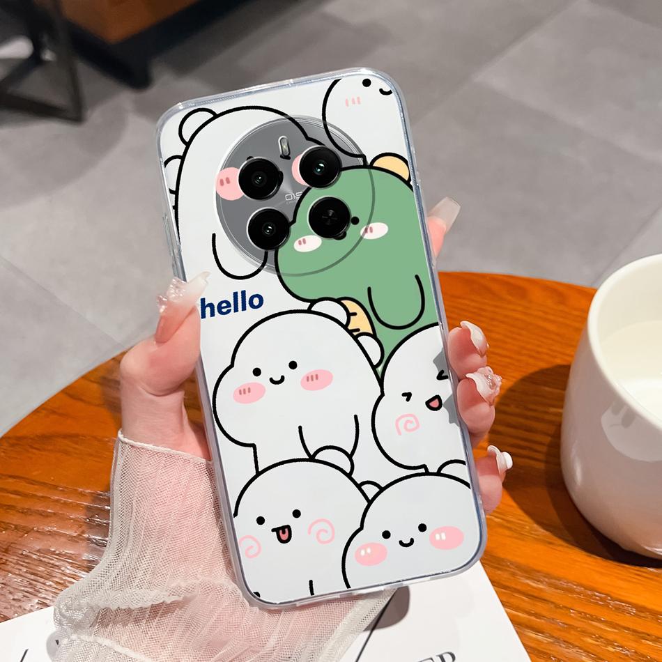 For Oppo Realme 12 Pro Plus Case For Realme12 4G 5G Phone Cover Cute Anime Transparent Soft Slim Protective Bumper Funda Coque