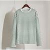2025 Spring Autumn Long Sleeve Striped T-Shirts Women Basic Casual Tops Female Cozy Loose Cotton Tees T-Shirt New