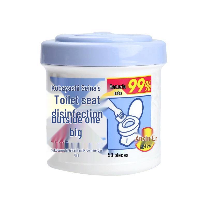 Японские влажные салфетки Kobayashi для чистки унитаза и сиденья, Портативные, Вытягиваемые, 50 шт./банка