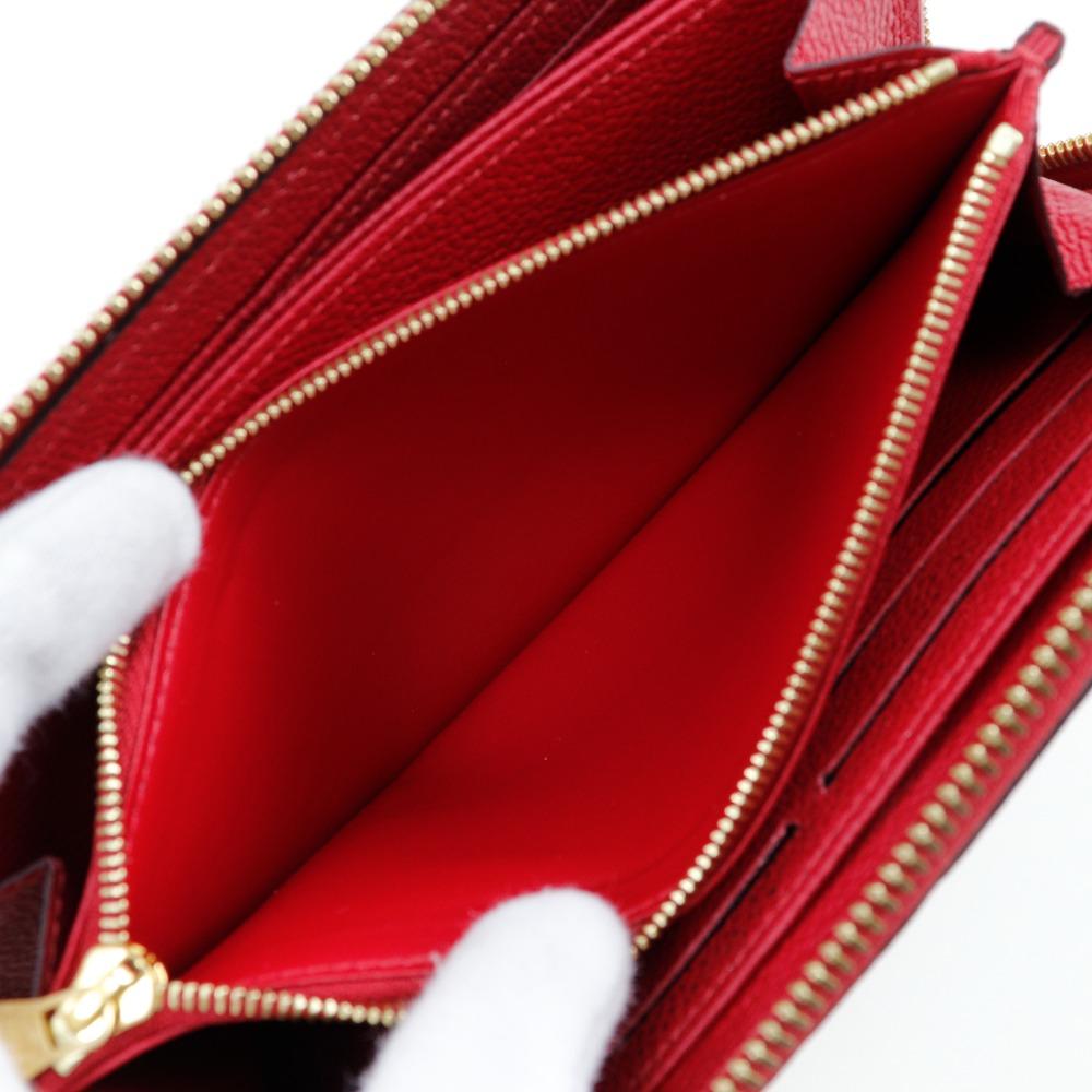 Louis Vuitton Zippy Wallet Purse M60737 Slys Red Monogram Ann Platt Women Used