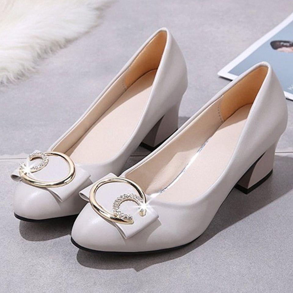 Fashion Shoes For Woman 2024 Luxury Leather Casual With Medium Heels Women's Summer Footwear Square E Discount Slip On Sale Chic Point A