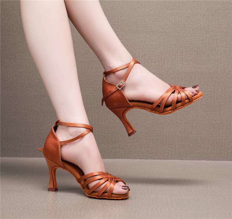 2025 Women's Professional Latin Dance Shoes Women's Girls White Ballroom 5/7cm Dance Shoes Sneakers Suede Soft Jazz Salsa Shoes