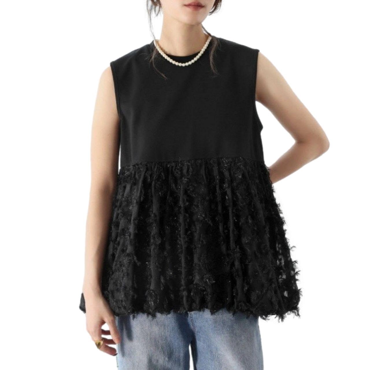 

Блузка женская J-Scott с перьями, круглым вырезом, без рукавов, материал, бахрома, дизайн, черная, JS173-BK-L (Ограниченный запас) чёрный