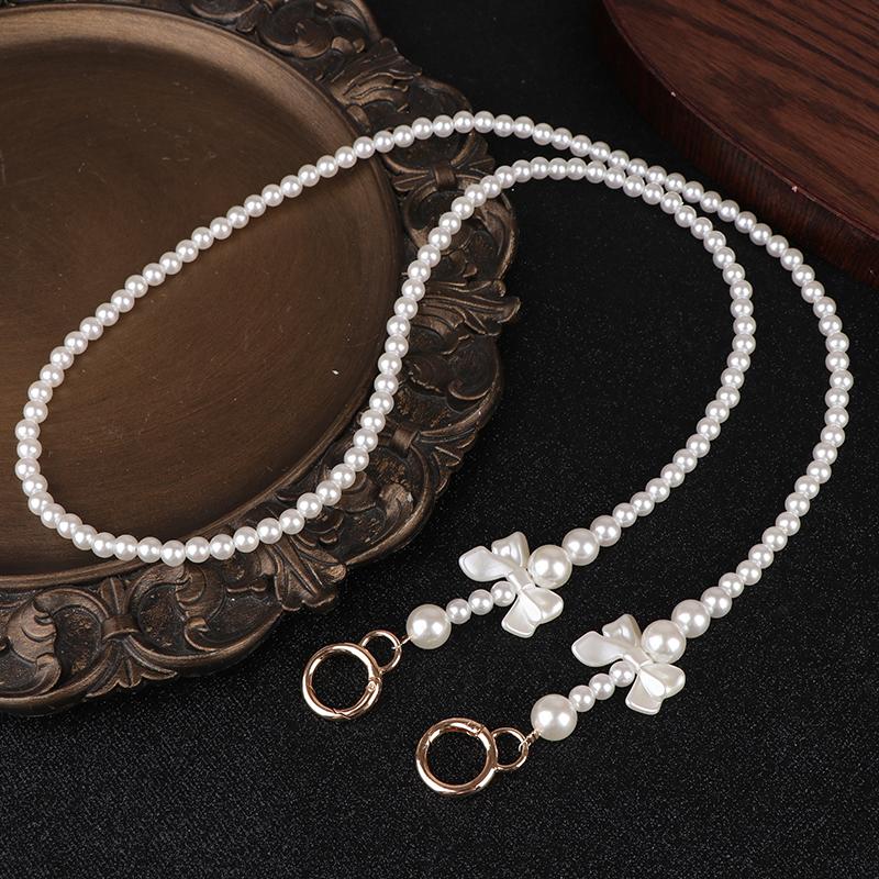 Cute 100-120Cm Purse Pearl Strap Beaded Chain Replacement Bag Pearl Chain Diy Bag Accessory Handbag