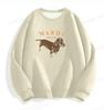 Korean Dachshund Print Sweatshirt 2024: Unisex Round Neck 320g Cotton, Kim Go-eun Inspired