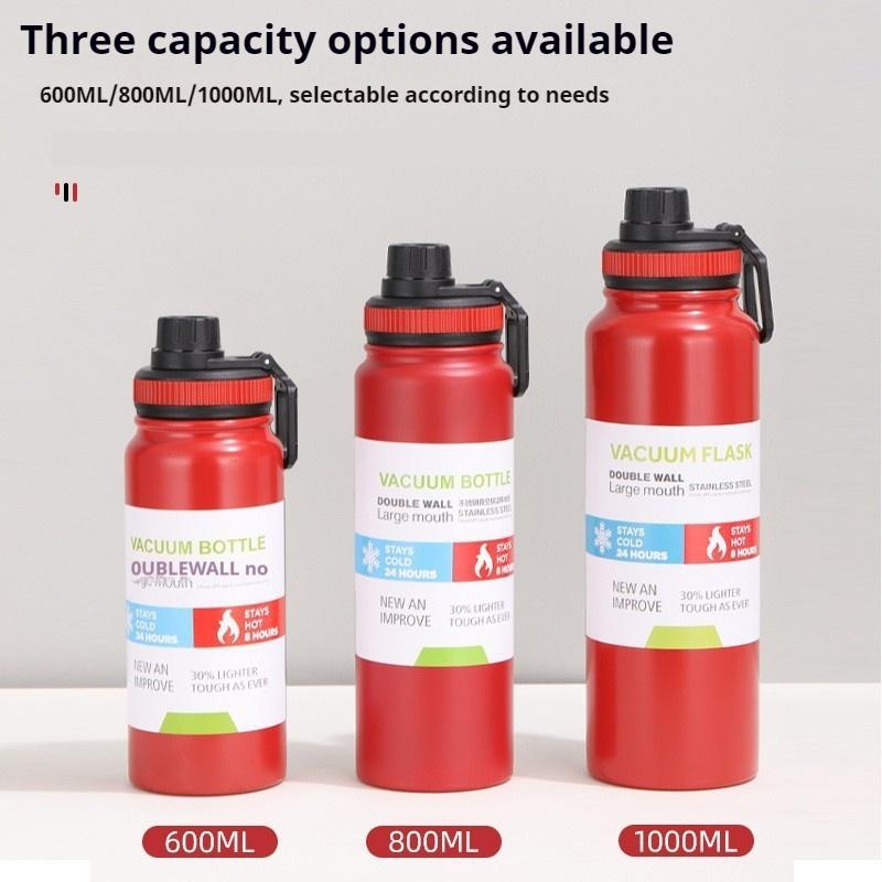Stainless Steel Thermal Cup 600ML 800ML 1000ML Thermos Bottle Keeps Cold and Heat Thermal Mug Sports Insulated Cup Vacuum Flask