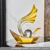 Modern Resin Sailboat Decorative Figurine Living Room Office Shelf Home Gift Minimalist Luxury Styling