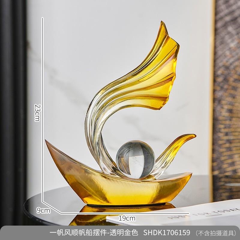 Modern Resin Sailboat Decorative Figurine Living Room Office Shelf Home Gift Minimalist Luxury Styling